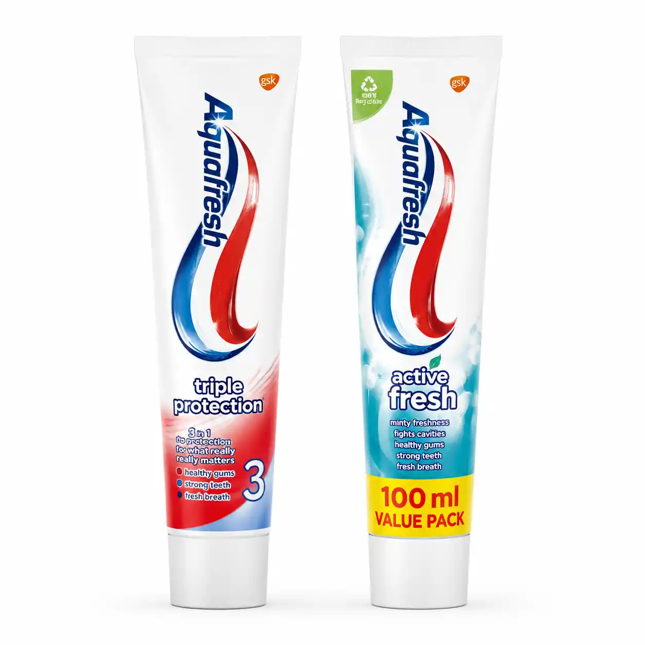 خمیر دندان آکوافِرش مدل Triple Protection و Active Fresh